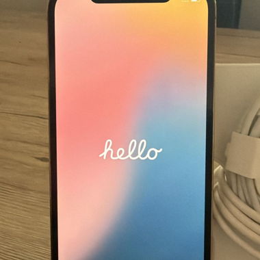 iPhone 12 max with charger and cases