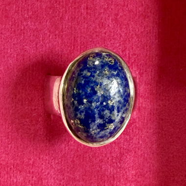 Anello in argento (925) con gemma autentica di lapislazzuli