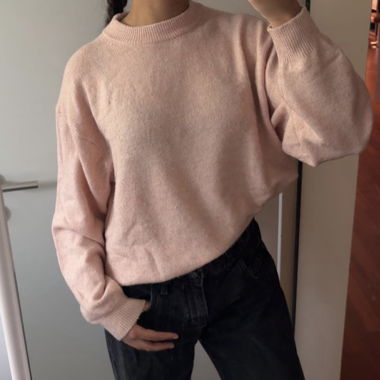Maglione in maglia rosa