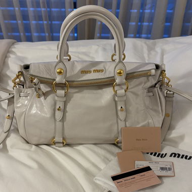 Borsa Miu Miu vitello bianca