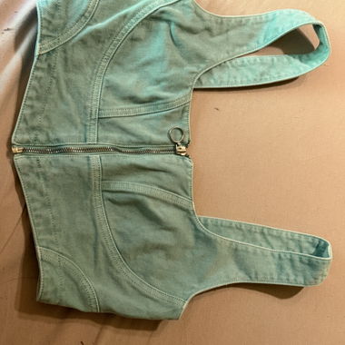 Top in jeans (turchese)