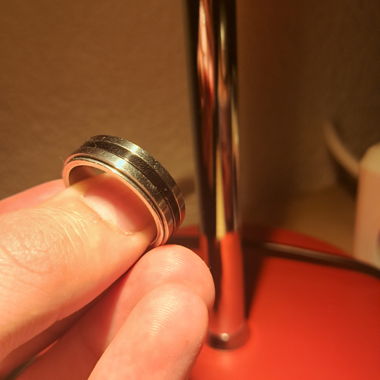 Bague noir en acier inoxydable