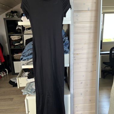 Long Black T-Shirt Dress - Bershka XS