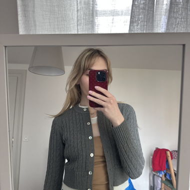 Grey Knit Cardigan XS