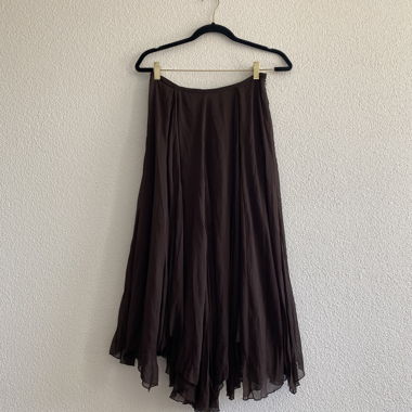 Jupe midi double couche ZARA marron Gr. M