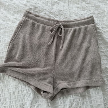 Shorts en maille beige