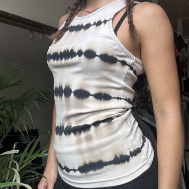 Black and beige top