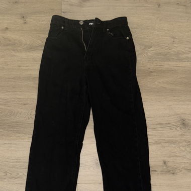 JEANS HIGH WAIST SCHWARZ , GRÖSSE XS