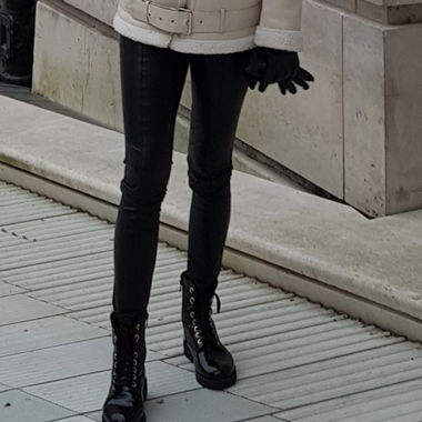 Leggings in ecopelle