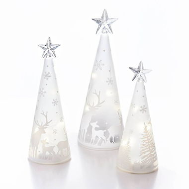LED-Glaskegel Winterwald Advent Deko Christmas_NEU