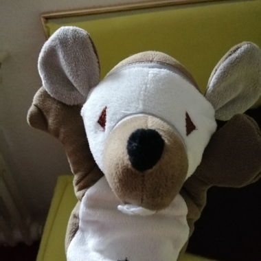 Guanto morbido di peluche a forma di topo