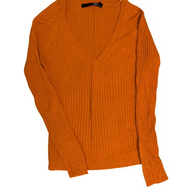 Maglione arancione a coste