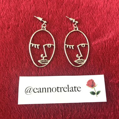 Abstract Outlined Face Earrings 