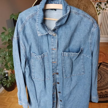 Veste en jean longue 