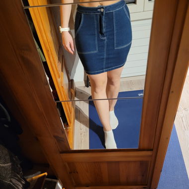 mini skirt in denim-look
