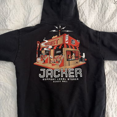 Schwarzer Hoodie JACKER