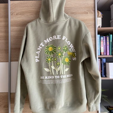 Khaki Hoodie mit Print