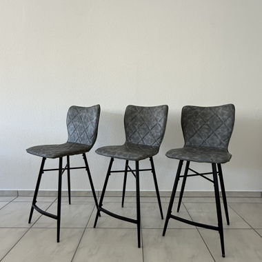 Set di 3 sedie da bar (grigie)