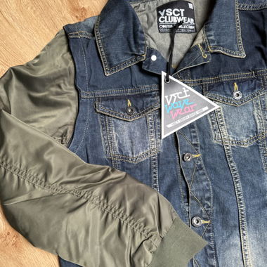 Giacca di jeans con maniche stile bomber