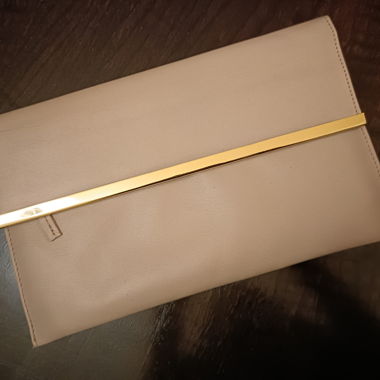 asos beige clutch, genuine leather