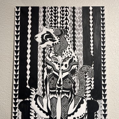 Art animalier noir et blanc