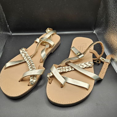 Sandali in pelle intrecciata