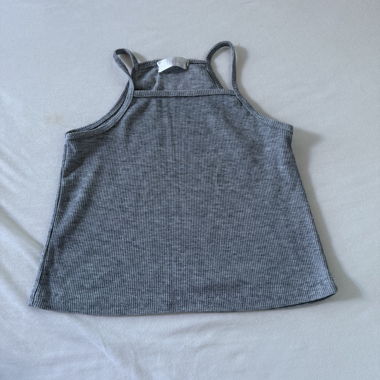 Gray Ribbed Tank Top