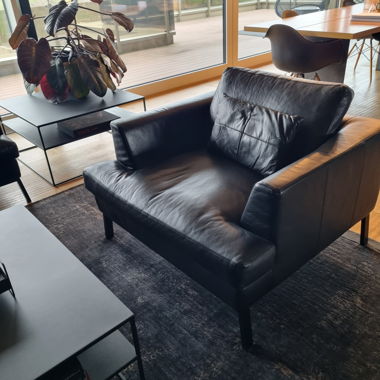 Soft leather armchair