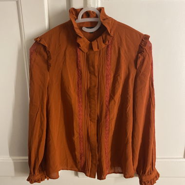 Blusa di seta rosso ruggine, TG. 36