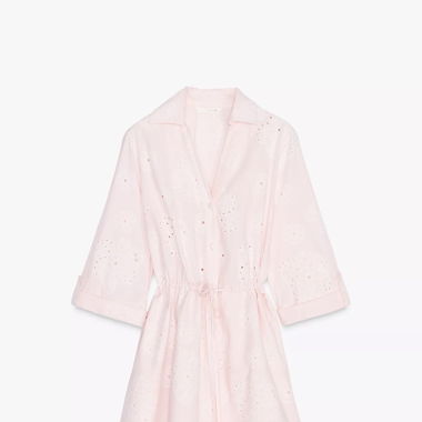Summer Pink Embroidered Beach Dress - XXL (XL)
