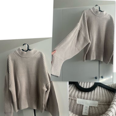 Pullover mit Puffärmel beige