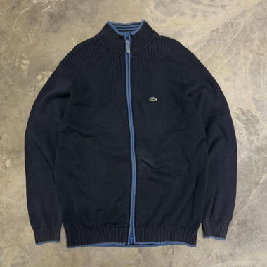 Lacoste Zip-Up Knit Cardigan