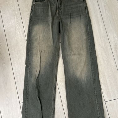 Wide low-rise jeans grey/washed blue