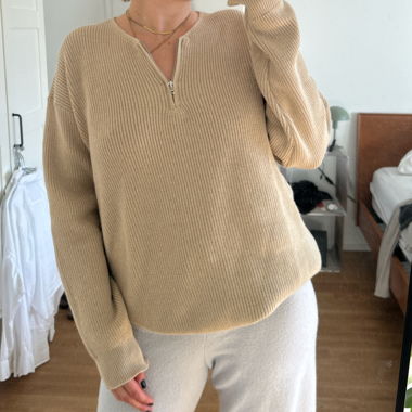 Strickpullover mit Zipper, XL