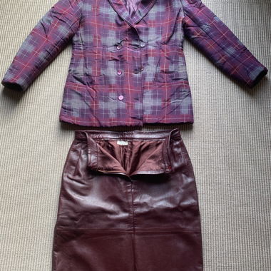 Jupe en cuir Basile avec blazer ensemble T. 40