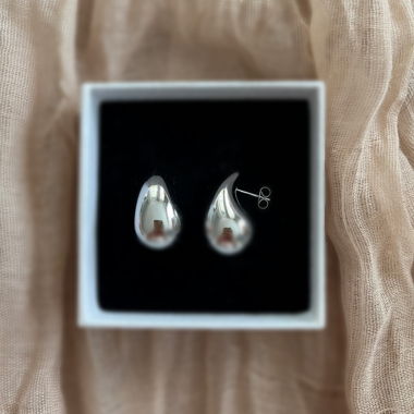 Orecchino in acciaio inox dorato / creole argento