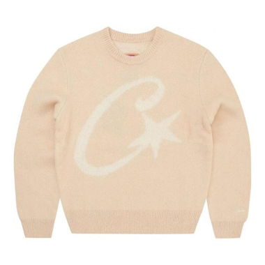 Corteiz C star Mohair Knit sweater beige