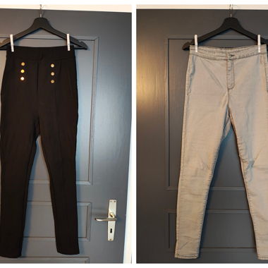 2x pantaloni in tessuto super elasticizzati
