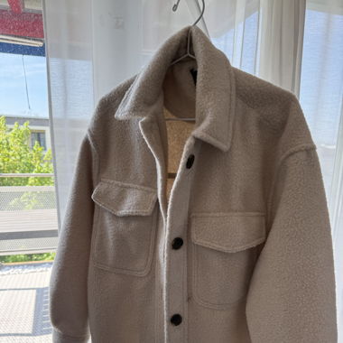 Beige Teedyfleece Jacke