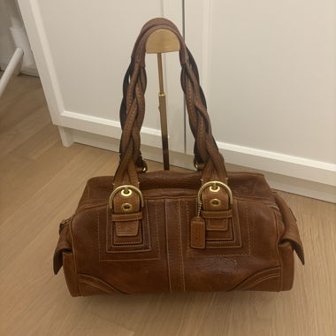 vintage Coach Leder Handtasche braun