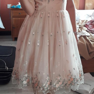 Chi Chi London tulle dress with floral embroidery
