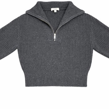 Pull court zippé gris COS