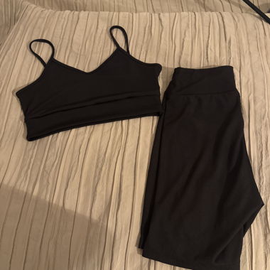 Black two-piece activewear set