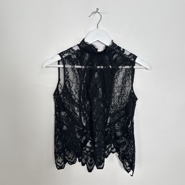 Top senza maniche in pizzo nero