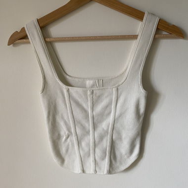 Top style corset blanc H&M femme
