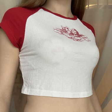 Crop top Red White Angels