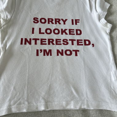 White Subdued shirt with red lettering 