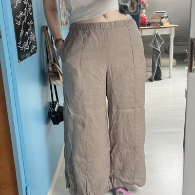 Breite Leinenhose