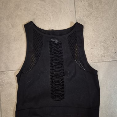 Black Crop Top with Cut-Outs