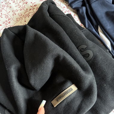 essentials hoodie black